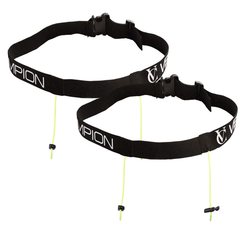 VeloChampion Running Waistpack Belt – Elastic Stretch Fit with Clip Fastening for Triathlon, Marathon, Cycling & Race Number Holder 2 Adult S/M