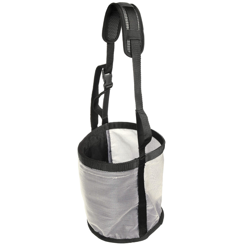 Majestic Ally Horse Feed Bag, Heavy Duty Nylon Mesh Grain Feed Bag, Adjustable Strap with Durable Snap and Elastic Straps, Comfort Neck Pad and Nose Pad- Large (Draft, Beige) Draft - BeesActive Australia