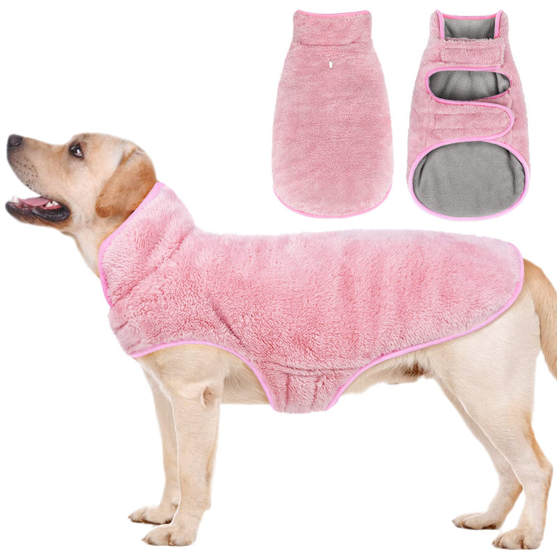 Malier Dog Winter Coat, Reversible Fleece Dog Cold Weather Coats Dog Jacket for Dogs, Windproof Warm Dog Coat Snow Dog Jacket Vest Pet Dog Clothes for Small Medium Large Dogs (Pink, Medium) Pink - BeesActive Australia