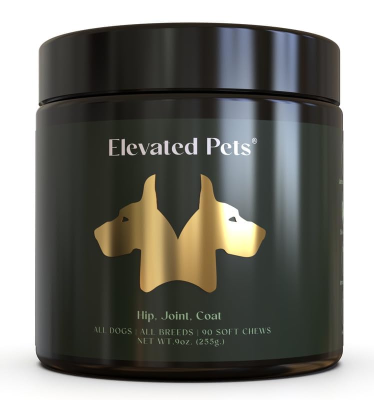 Ultra-Healthy Omega 3 Fish Oil Treats w/MSM, Glucosamine, Chondroitin, EPA/DHA for Dogs: Elevated Pets Fish Oil, Turmeric & Joint Supplement + Allergy Chews - Ultimate Dog Vitamin Supplement - PawsPlanet Australia