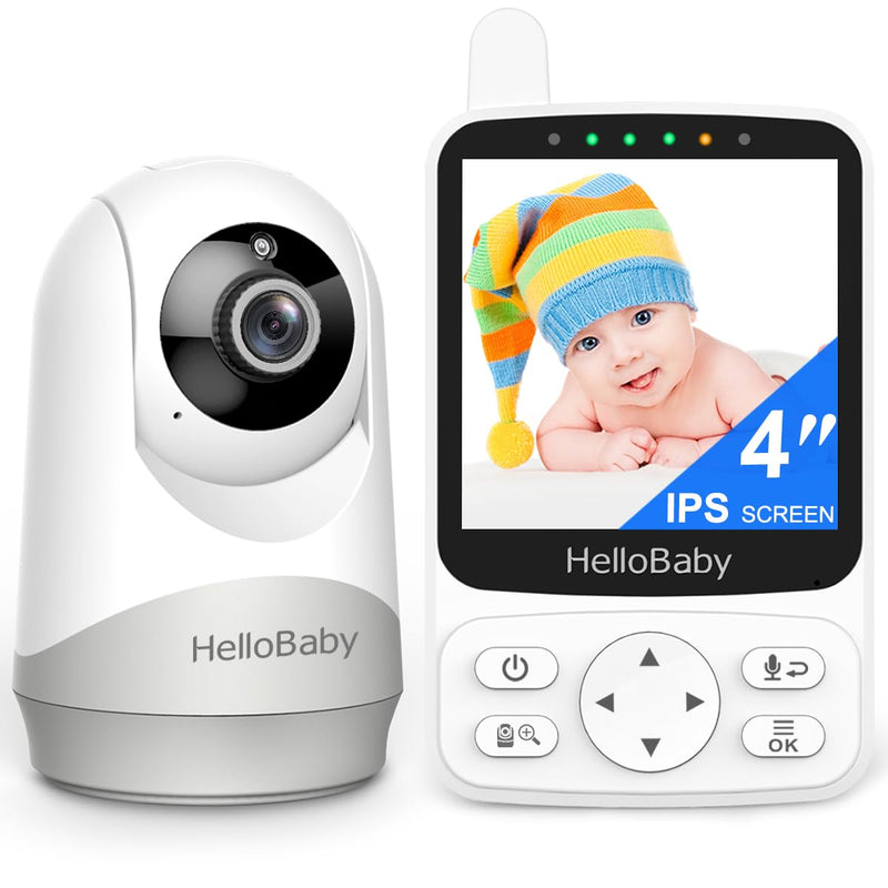 HelloBaby Baby Monitor - Portable Video Baby Monitor with Camera and Audio, 4" IPS, 29-Hr Battery, 1000ft Range, Night Vision, 2-Way Audio, No WiFi,Temperature, Ideal for Travel HB40 with 1 camera - BeesActive Australia