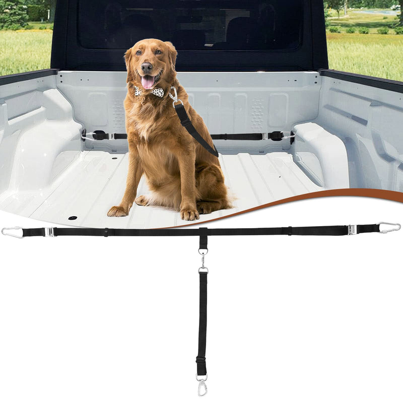 Truck Bed Dog Leash System, Dog Pickup Tether Tie Down, Dog Car Harness Belt Heavy Duty, Pick-Up Restraint Lead Adjustable, Dog Truck Leash for Dogs Up to 150lbs, Dog Truck Bed Barrier Tie Down Out For 1 Dog - BeesActive Australia