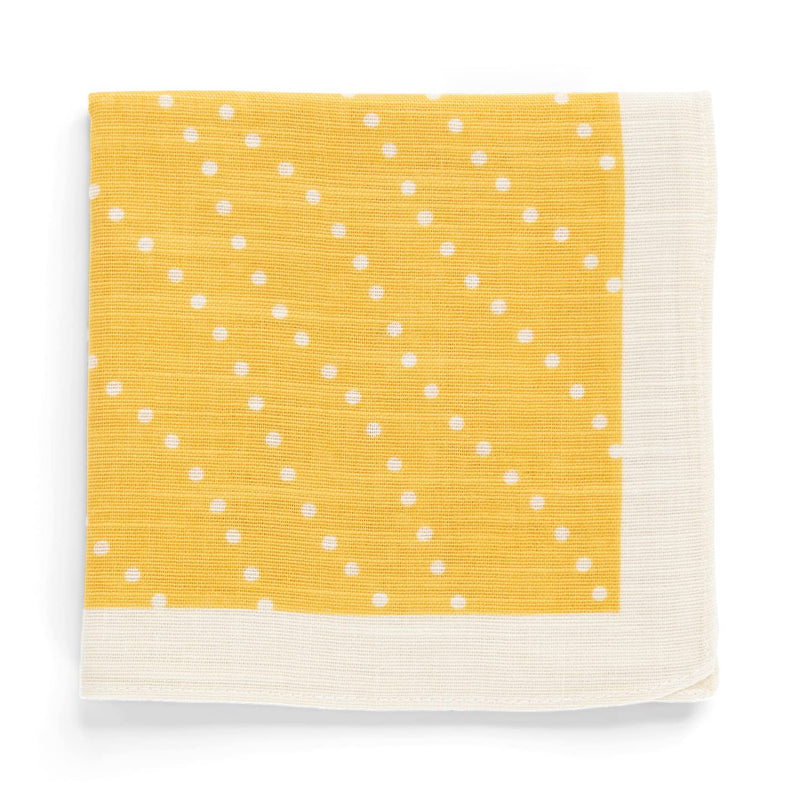 Topdrawer Japanese Handkerchief, Pocket Square, 100% Cotton, Made in Japan 04 Wind Pattern, Yellow - BeesActive Australia
