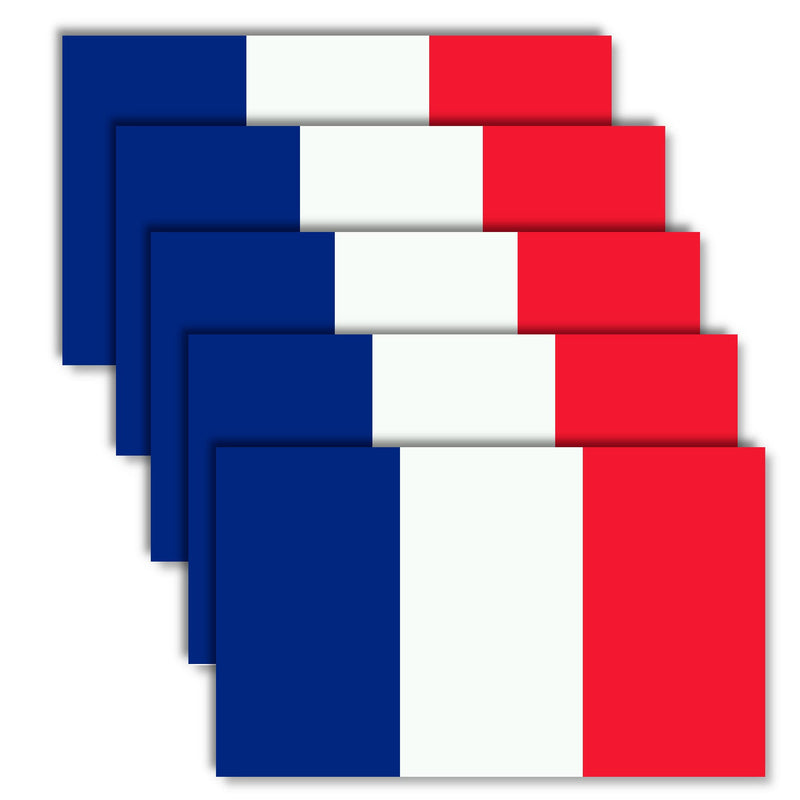 5 PC France Flag Sticker,6x3.5 in French Decal,Large Banner Decor for Car Bumper Window Laptop - BeesActive Australia