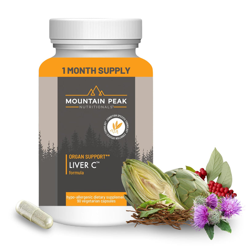 Mountain Peak Nutritionals Liver C Milk Thistle Turmeric 90ct | Siliphos Milk Thistle, Turmeric & Mushroom Blend; Supports Healthy Liver Function, Detox & Energy; Vegetarian Capsules 90 Count (Pack of 1)