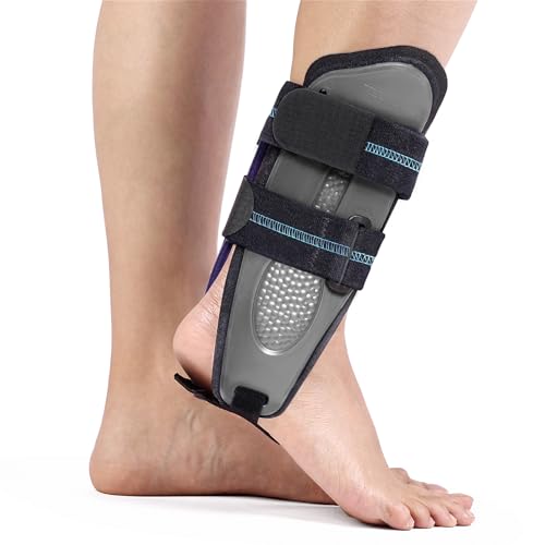 Velpeau Ankle Stabilizer Brace for Sprain, Ligament Injury (Grade 1 to 2), Tendonitis, Adjustable Stirrup Ankle Support Splint for Women and Men,Reversible Left & Right Feet, One Size(Foam Pads, Grey) Foam Pads