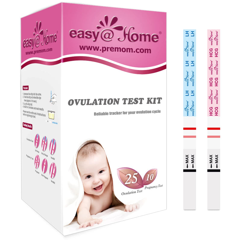 Easy@Home Ovulation & Pregnancy Test Strips Kit: 25 Ovulation Strips and 10 Pregnancy Tests – Accurate Fertility Tracker OPK | 25LH + 10HCG 35 Piece Set - BeesActive Australia