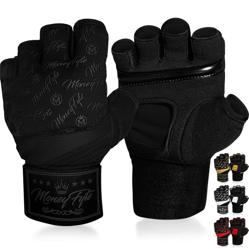 Quick Gel Boxing Wraps Under Boxing Gloves - Kickboxing MMA Muay Thai - Fist, Knuckle, Wrist Wrap Protection Inner Glove Hand Wraps - Men Women Kids All Black S/M