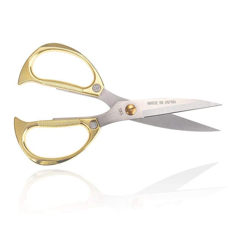 TONMA Kitchen Scissors [Made in Japan] Heavy Duty Stainless Steel All Purpose Kitchen Shears Tool With Ergonomic Handle for Herbs, Vegetable, Meat, Food, Pruning Plants Bonsai, Arts Crafting (Gold) Gold - BeesActive Australia
