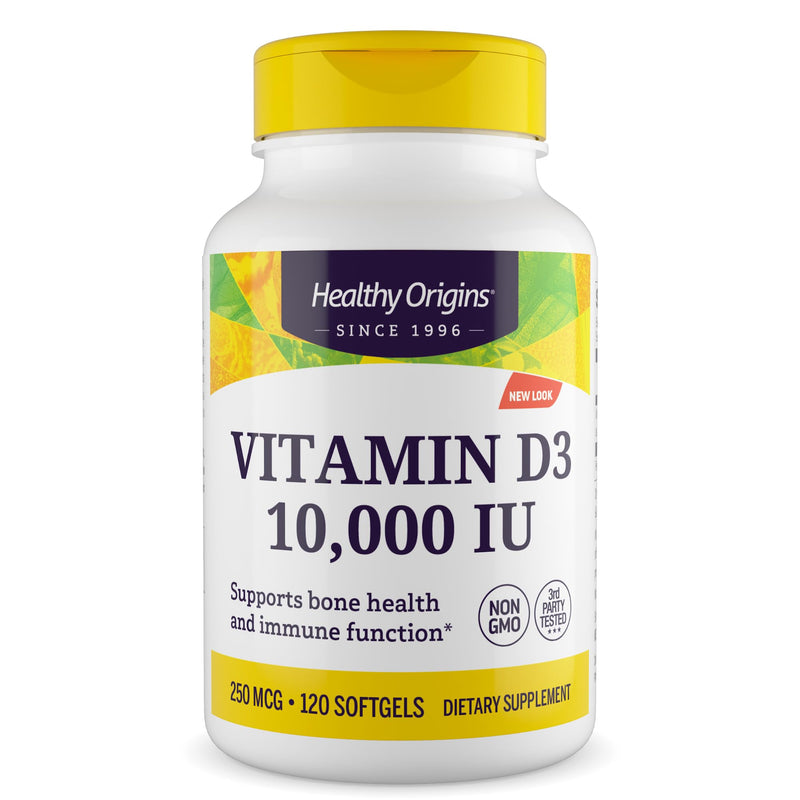 Healthy Origins Vitamin D3 10,000 IU 250 mcg, 120 Softgels 120 Count (Pack of 1)