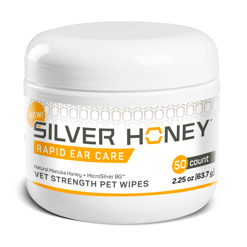 Absorbine Silver Honey Rapid Ear Care Vet Strength Pet Wipes, 50ct, Manuka Honey & MicroSilver BG - BeesActive Australia