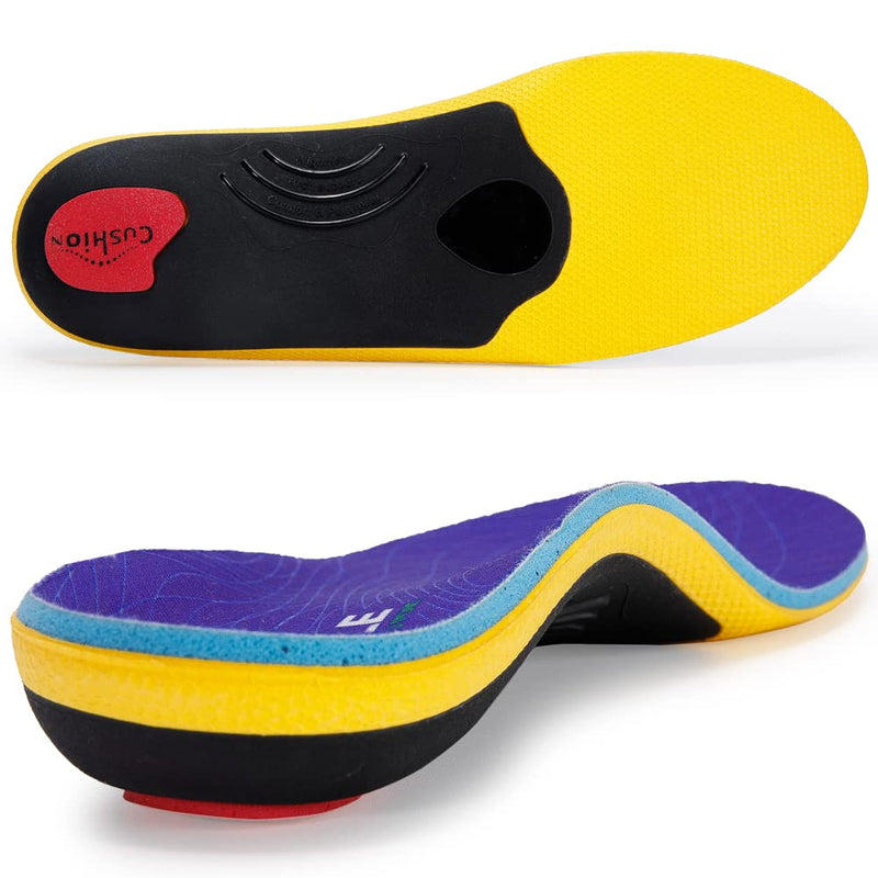 VALSOLE Heavy Duty Support Pain Relief Orthotics - 220+ lbs Plantar Fasciitis High Arch Support Insoles for Men Women, Flat Feet Orthotic Insert, Work Boot Shoe Insole, Absorb Shock with Every Step MEN 9-9 1/2 | WOMEN 11-11 1/2--(278mm) Blue-xva227