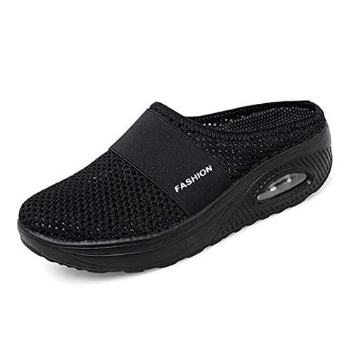 Diabetic Shoes for Women,Orthopedic Slip-On Walking Shoes with Air Cushion 7 Black