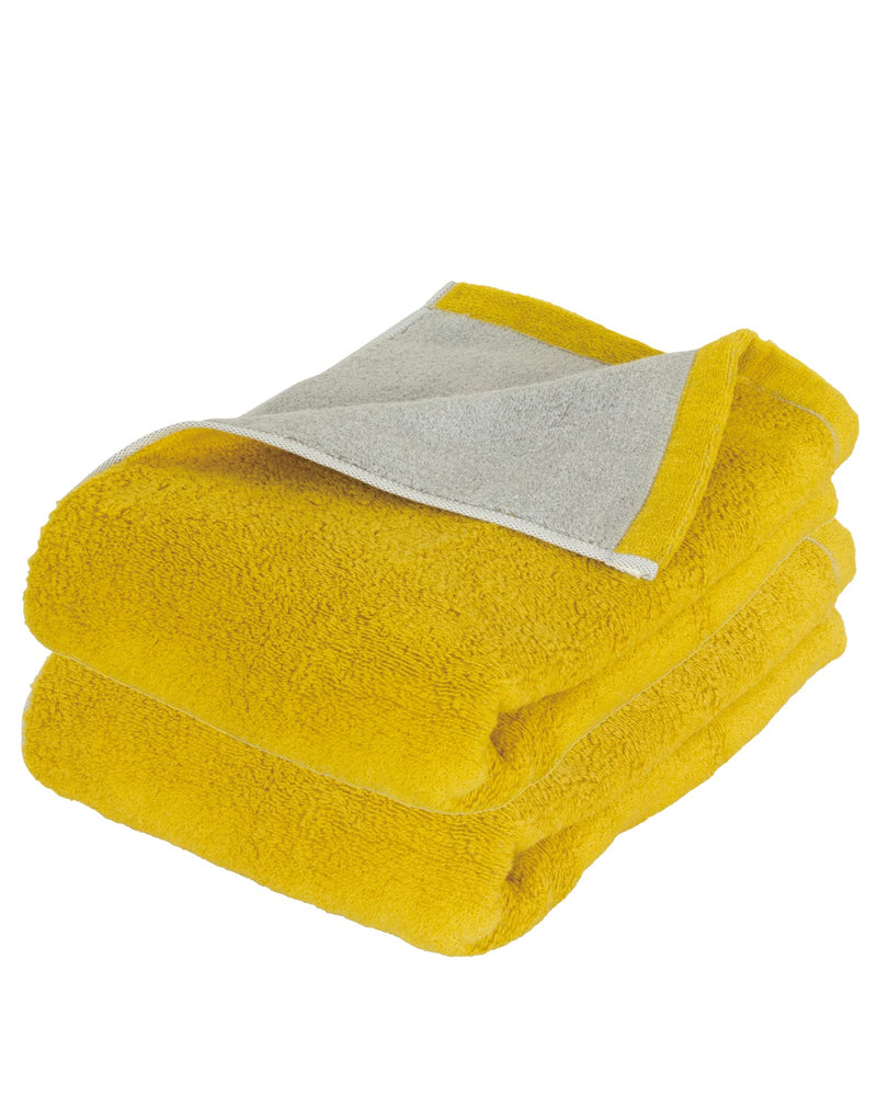 Imabari Towel Riversible Hand Towel Made in Japan Set of 2 Thick Absorbent Quick-Dry 100% Cotton (Face Towel, Mimosa×Gray) Face towel - BeesActive Australia