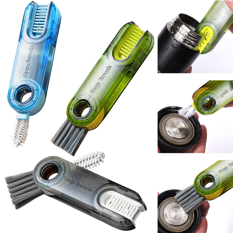 3 in 1 Multipurpose Bottle Gap Cleaner Brush,3 Pack Cup Cover Cleaning Brush,Cup Crevice Cleaning Tools,Water Bottle Cleaner Brush,Home Kitchen Cleaning Tools 3 in 1 Multifunctional Cleaning Brush-3 Pack - BeesActive Australia