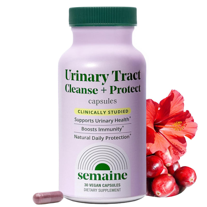 Semaine Urinary Tract Cleanse & Protect – 30 ct, Bladder Support Supplement for Women, Flushes Urinary Tract. Combines Cranberry Proanthocyanidins with Hibiscus. Original Sized Jar - BeesActive Australia