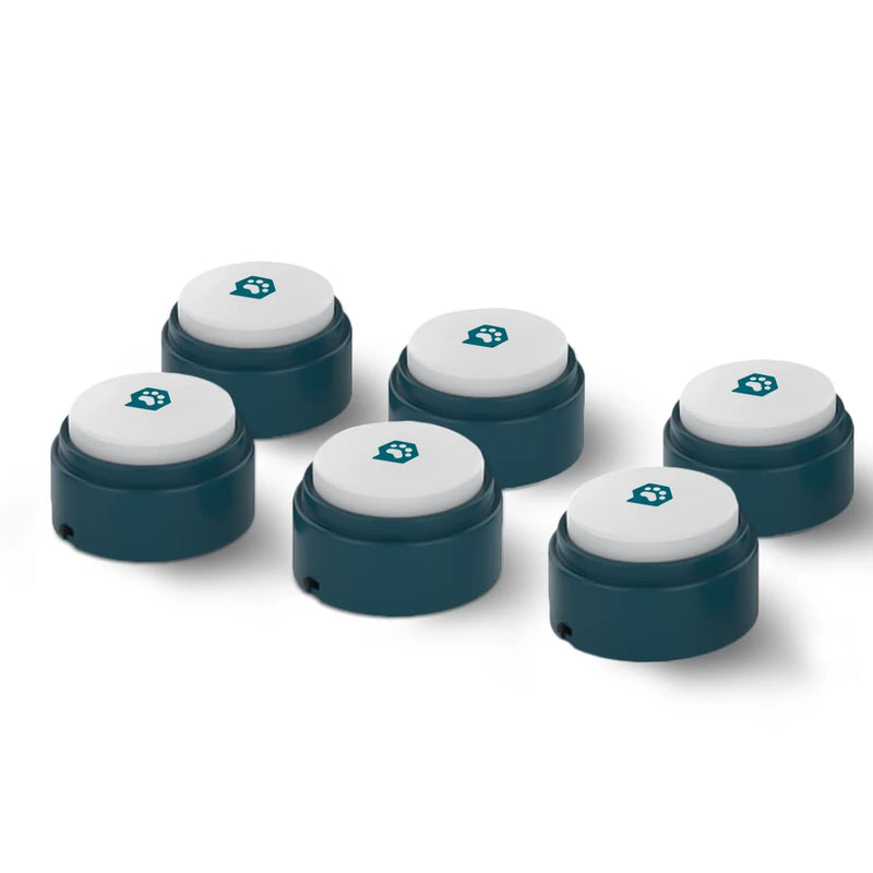 FluentPet Basic Buttons 6-Pack | Recordable Buttons with Batteries Included for Dogs and Cats | Customizable Cat/Dog Buttons for Communication | HexTiles Required (Sold Separately) - BeesActive Australia