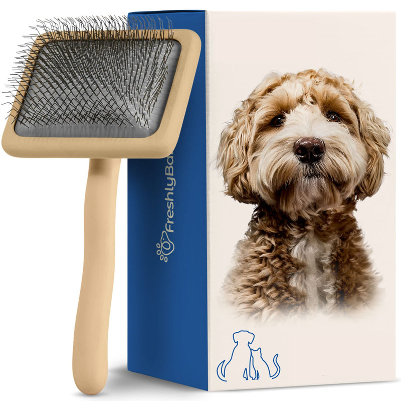 Doodle Slicker Dog Brush For Pet Grooming - Perfect For Goldendoodle & Poodle Hair Maintenance - Medium to Long Hair Breeds - Detangle, Brush, & Fluff Like a Pro - BeesActive Australia