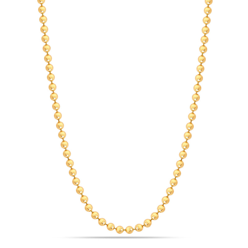 LeCalla 18K Gold Over Sterling Silver Italian 1.50 MM, 2 MM, 3 MM Ball Chain Necklace for Teen Women and Men 16, 18, 20, 22, 24 Inches, 925 Sterling Silver Chain Made in Italy with Lobster-Clasp 24.0 Inches - BeesActive Australia