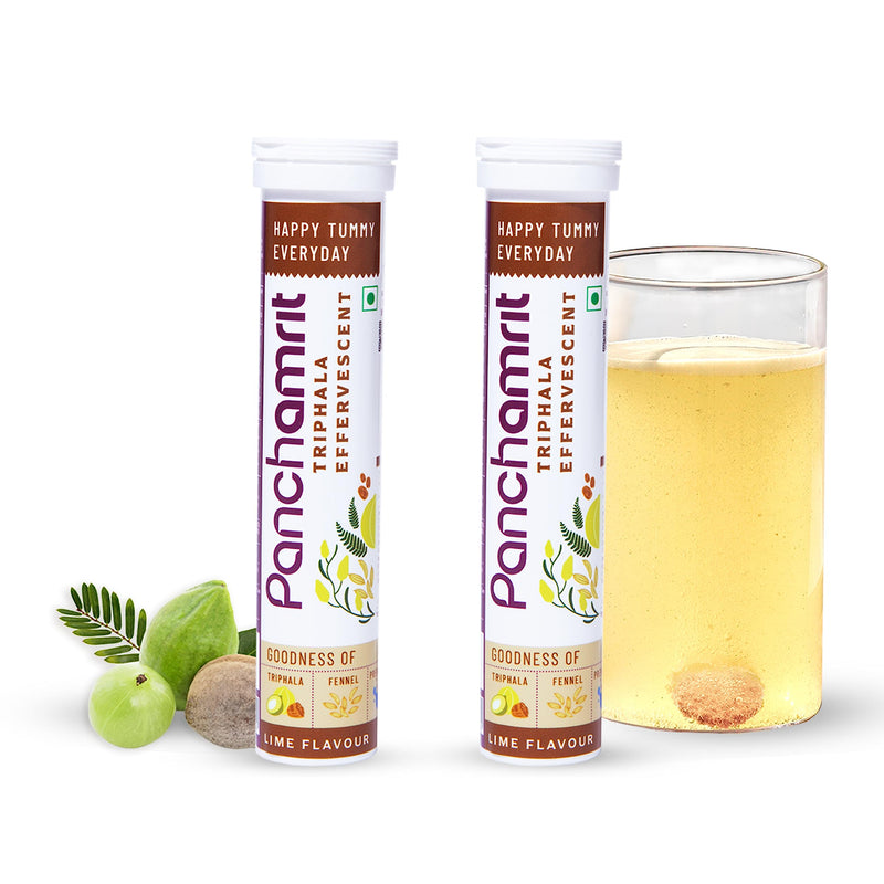 Triphala Effervescent | Relieves Constipation, Colon Cleanse, Improves Digestive Health & Manage Weight | with Ayurvedic Herbs, Triphala &Saunf along with Prebiotics|20 Tablets (Pack of 2) 40 Count (Pack of 1) - BeesActive Australia