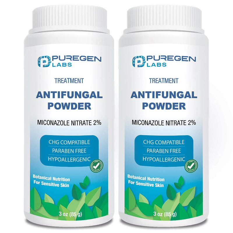Puregen Labs Antifungal Powder with 2% Miconazole Nitrate for Common Fungal Infections Including Athlete’s Foot, Jock Itch and Ringworm, Talc Free, 3 oz (85g) - BeesActive Australia