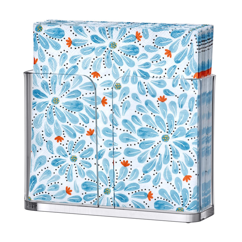 Amazing Abby Acrylic Luncheon Napkin Holder (6.5"x6.5"), Plastic Napkin Dispenser with Non-Slip Pads, Clear Napkin Stand, Great for Kitchen Counter, Dining Table, Bathroom Vanity, and More - BeesActive Australia