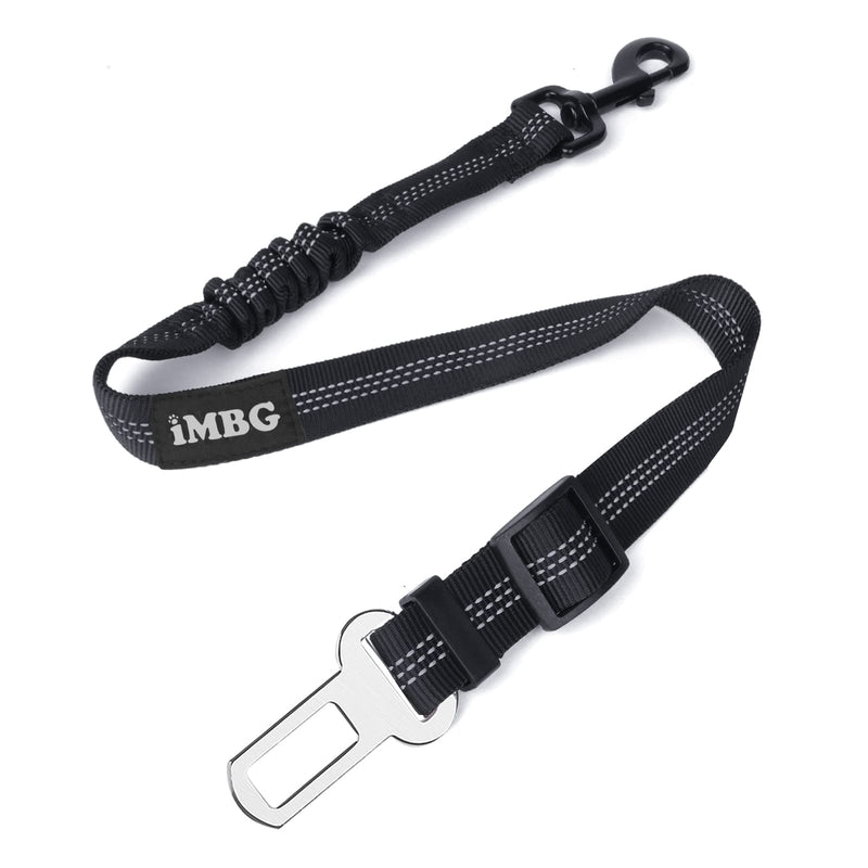 Dog Seat Belts for Car, Adjustable Nylon Restraint Car Seat Belt for Dog, Strong Dog Car Safety Harness with Elastic Bungee Buffer, 360 Degree Swivel Attach Won't Twist Black -1 Pack - BeesActive Australia