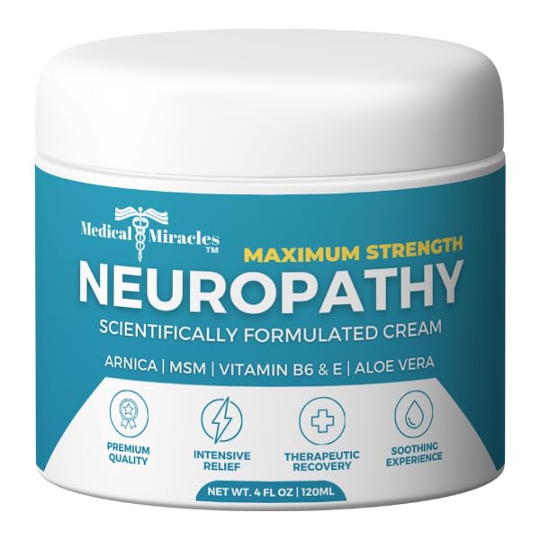 Medical Miracles Neuropathy-Focused Skin Cream – Moisturizing Formula with Arnica, Vitamin B6, Aloe Vera and MSM – For Feet, Hands, Legs and Toes, 4 fl oz