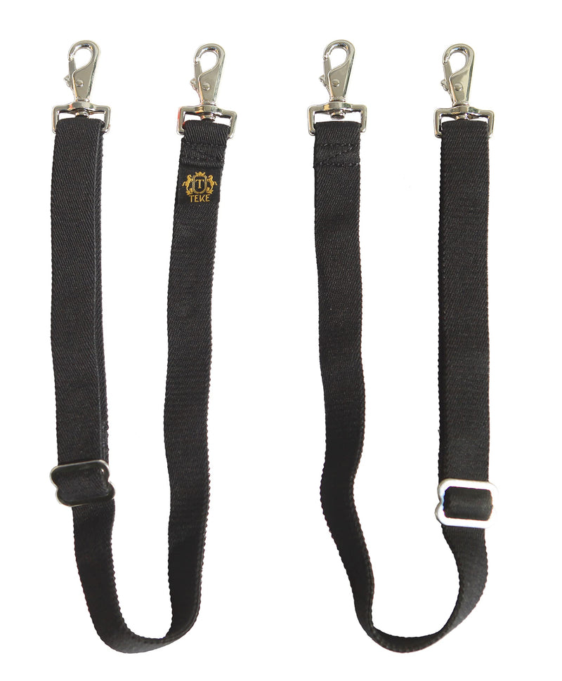 Cotton Elastic Leg Straps for Horse Blankets & Sheets Replacement, Adjustable, Removable, Easy on/off with Double Swivel Snaps (Pairs) Regular Black - BeesActive Australia