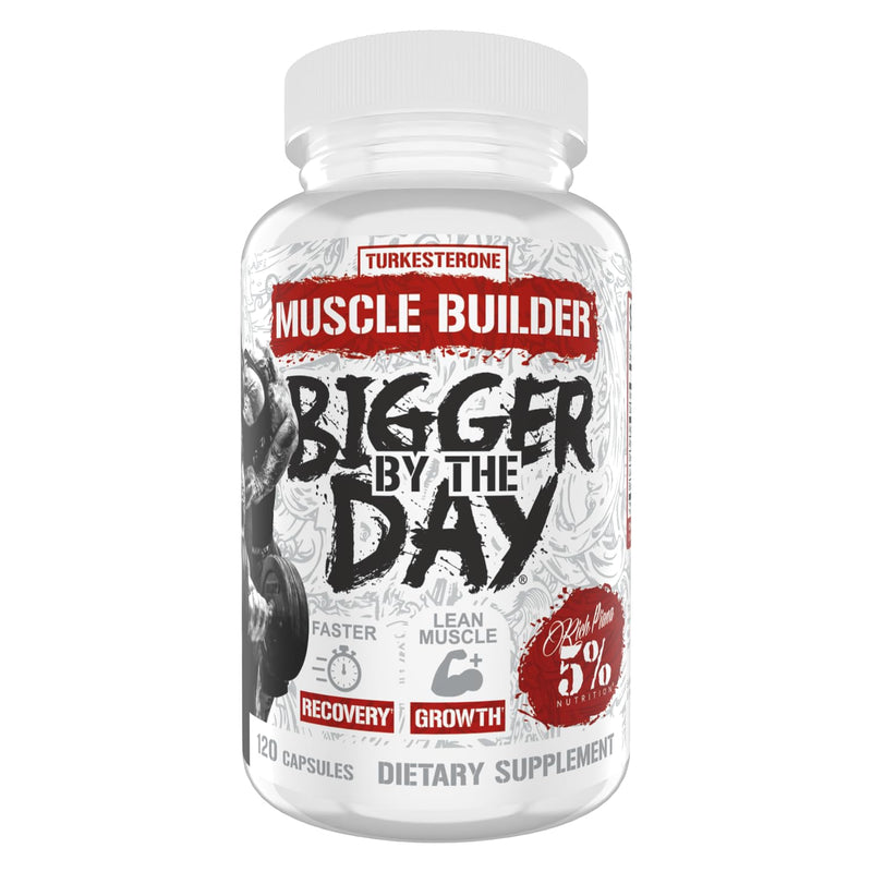 5% Nutrition Rich Piana BiggerByTheDay | Anabolic Muscle Builder,Hardcore Mass Gainer | Turkesterone,HICA,Epicatechin,Leucine | 120 Capsules (30 Servings)1 item
