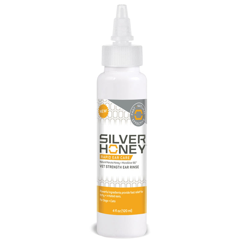 Absorbine Silver Honey Rapid Ear Care Vet Strength Ear Rinse, 4oz, Manuka Honey & MicroSilver BG, Safe for Dogs & Cats - BeesActive Australia