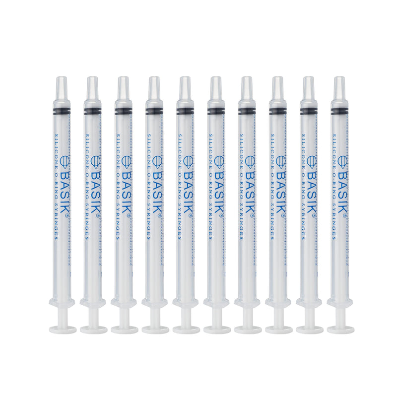 BASIK Silicone O Ring 1cc Feeding Syringe 10/Pack Caps Included Individually Wrapped For Hand Feeding Small Animals And Measurements - PawsPlanet Australia