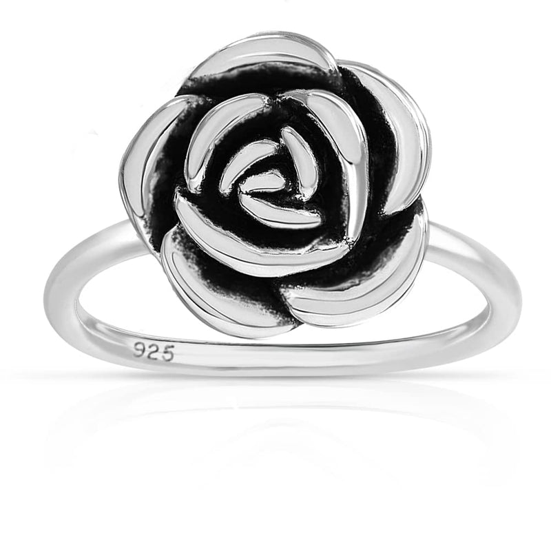 Savlano 925 Sterling Silver Hollow Rose Flower Ring Band for Women & Girls - Made in Italy Comes With a Gift Box 9 - BeesActive Australia