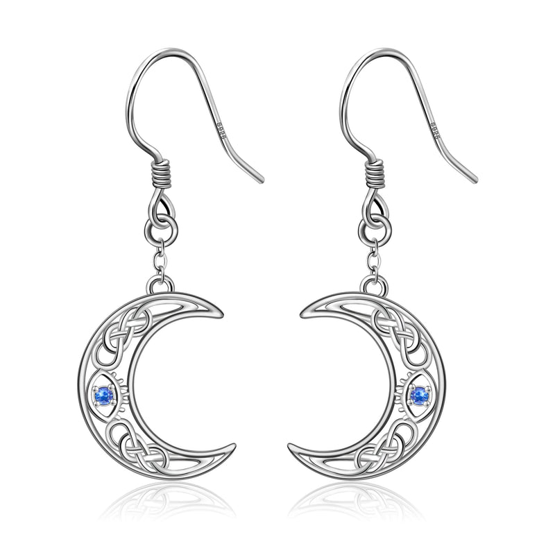 LINGBG JEWELRY Moon Earrings 925 Sterling Silver Moon Star Sun Earring Tree of Life Earrings Bat Earrings Peace Sign Earrings Half Moon Earrings for Women Jewelry Gifts for Girls 3# Crescent Moon Earrings - BeesActive Australia