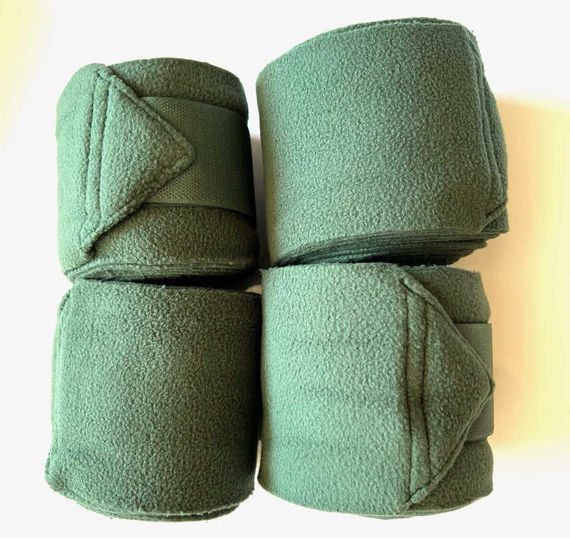 MedTool Fleece Horse Polo Wraps Set of 4 Bandages (Green)