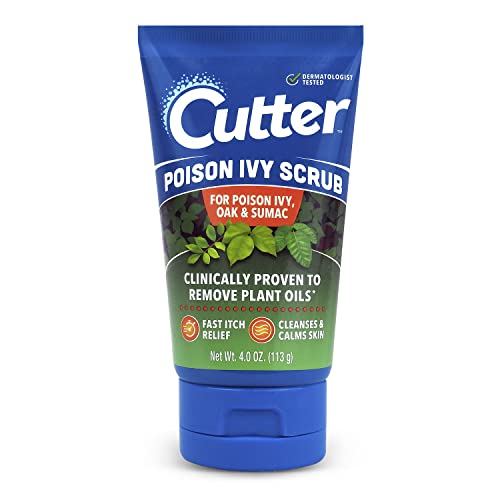 Cutter Poison Ivy, Oak & Sumac Cleansing Scrub, Fast Itch Relief 1 Pack (4 Ounce)