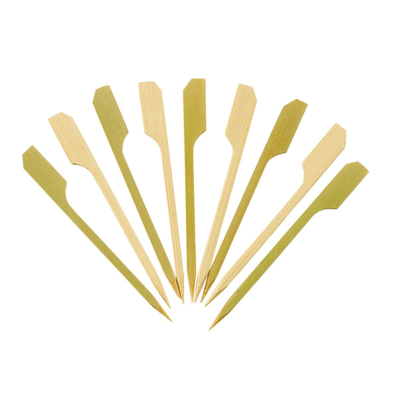 Comfy Package [100 Pack] 3 inch Wooden Paddle Picks, Bamboo Skewers - Toothpicks For Cocktails, Grilling, Appetizers, Fruits, Barbeque and Sandwiches - BeesActive Australia