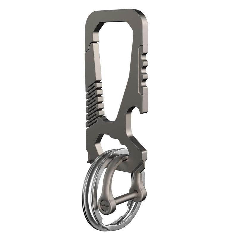 Toovem Titanium Keychain, Heavy Duty Multifunctional EDC Carabiner Key Chain with Bottle Opener, Car Fob Key Clip Holder with Anti-Lost D Ring & 2 Key Rings Gift for Men Women - BeesActive Australia