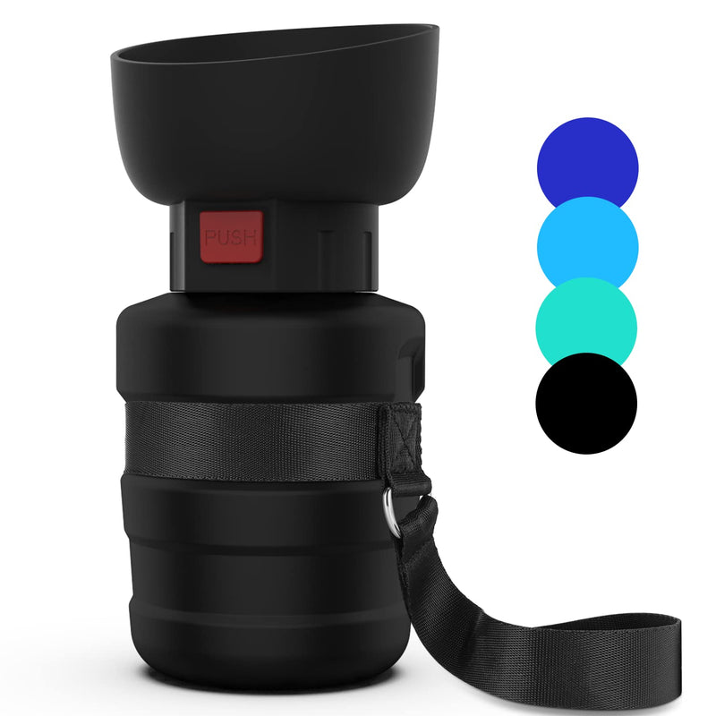 Portable Dog Water Bottle with a Foldable Bowl 2-in-1 Design, Leak-Proof Dog Water Bowl Dispenser Suitable for Outdoor Dog Walking, Hiking, and Traveling. BPA Free, 14oz Black 3G Black - BeesActive Australia