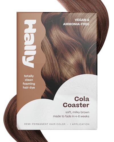 Hally Hair Color Cloud Demi-Permanent Cola Hair Color Foam, 4 fl oz Cola Coaster