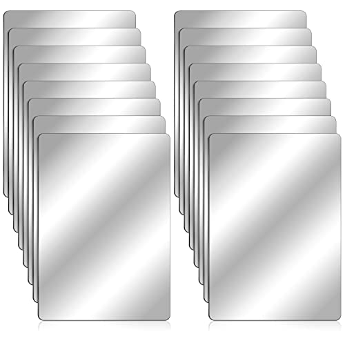 Marsui 32 Pcs Plastic Mirror Tiles 4x6 Inch Shatter Proof Craft Mirrors