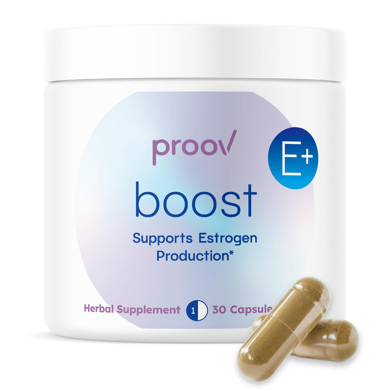 Proov - Boost Supplement for Women - Promotes Estrogen Production - Fertility & Menopausal Support for Women - Hormonal Balance - Evening Primrose Oil Red Clover, Dong Quai, Black Cohosh - 30 Capsules - BeesActive Australia