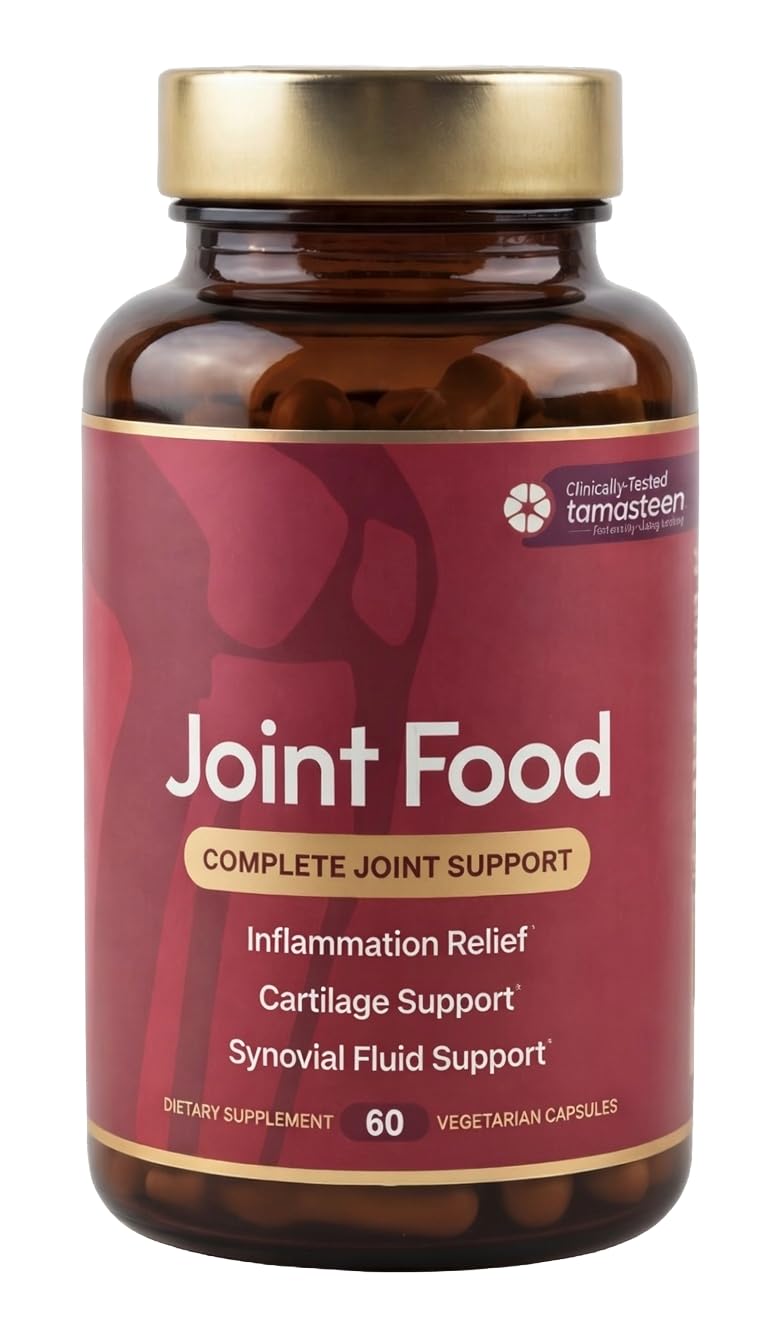 Joint Food with Tamasteen™ | Clinical Joint Supplement for Men & Women | Patented 3-Plant Complex | Orthopedic Surgeon Dr. Diana | Reduces Pain, Stiffness & Improves Flexibility 60 Count (Pack of 1)
