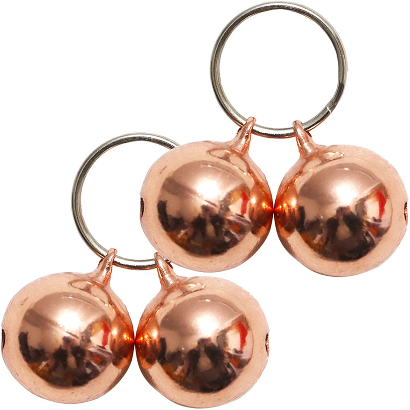 4 Pack Cat & Dog Copper Bells - Pet Tracker Training | Pet Collar Accessories | Save Birds & Wildlife(Large) Large Rose Gold - BeesActive Australia