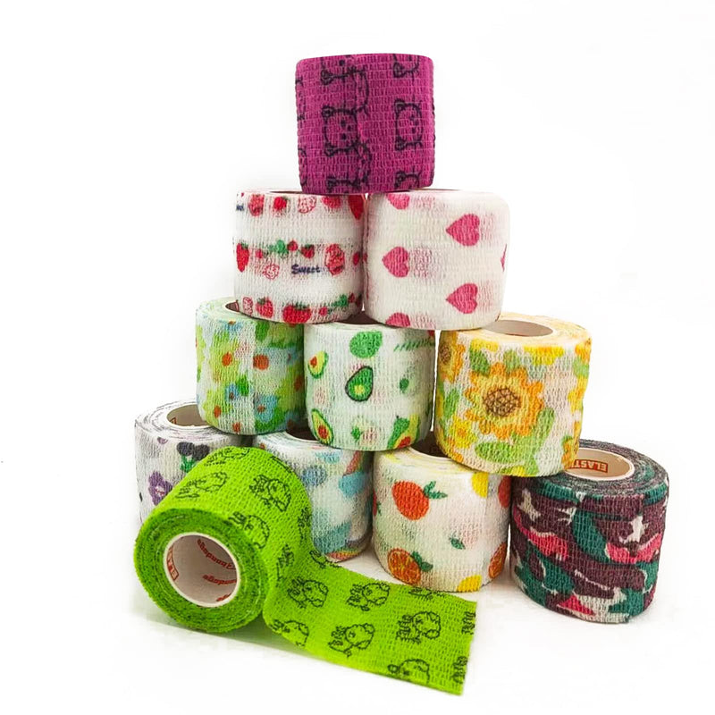 Vet Tape wrap, wrap Bandage 2 inch 12 Rolls,Cute Colorful Fruit Self Adhesive Bandage Wrap, Paw Bandages for Dog Cat Horse Pet Animals Wounds for Wrist Healing Ankle - BeesActive Australia