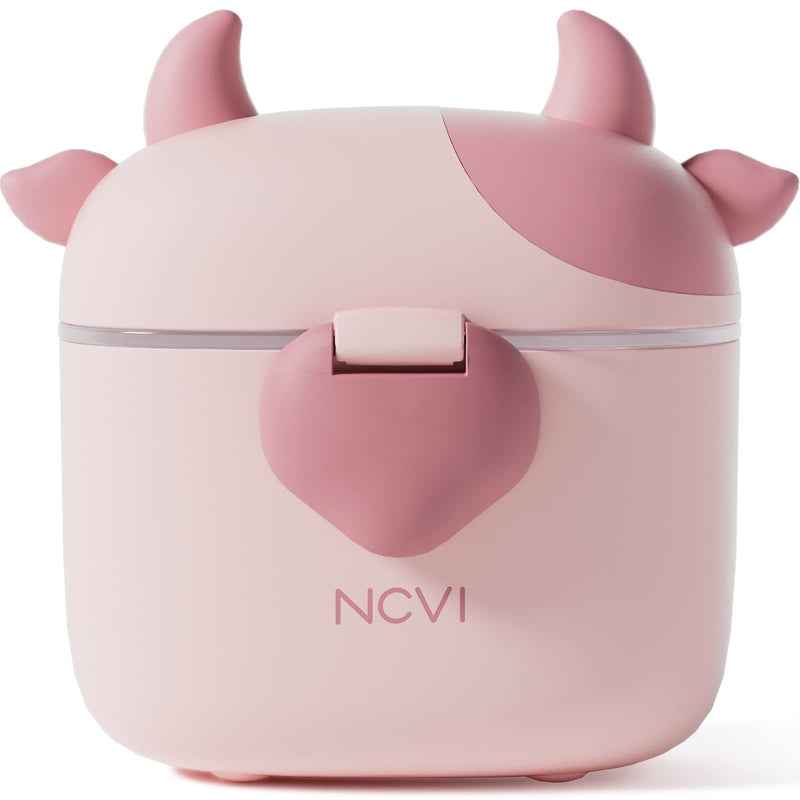 NCVI Baby Formula Dispenser On The Go, Formula Container To Go, Formula Holder for Travel, Outdoor Picnic with Baby Infant, Portable Container for Milk Powder, Snacks, Candy, Fruits (Pink) Pink Cow - BeesActive Australia