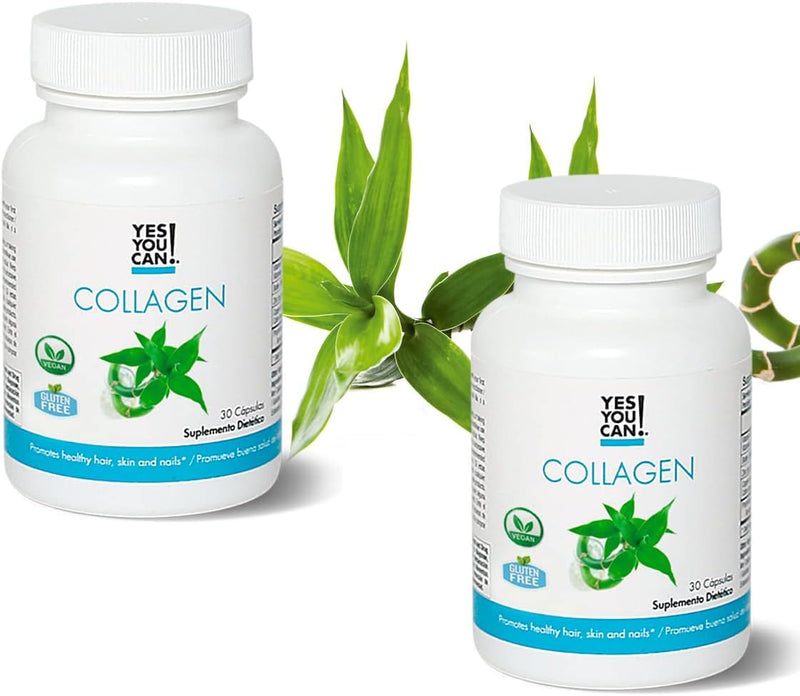 Yes You Can! Collagen Capsules for Hair, Skin & Nails, 30 Capsules, 2 Pack | 290mg bovine collagen with vitamin A, D3, zinc & copper, dietary supplement for women and men