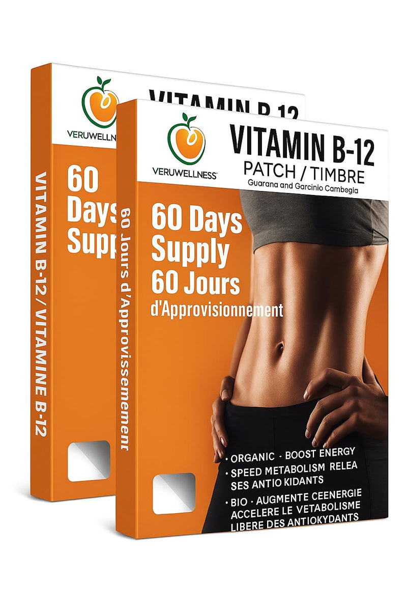 Veru Wellness Vitamin B12 Patch - Daily Wellness Formula, 2 Pack, 120 Count | Easy To Apply 60 Count (Pack of 2)