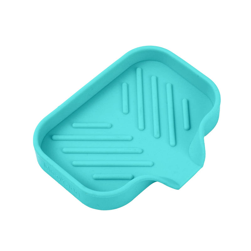 MicoYang Silicone Bathroom Soap Dishes with Drain Spout-Bathroom and Kitchen Sink Organizer,Sponge Holder,Dish Soap Tray,Perfect for Dispenser,Scrubber,Bottle,Cup on Sink or Counter-Mint 4.9"×3.2" Mint S(4.9"×3.2") - BeesActive Australia