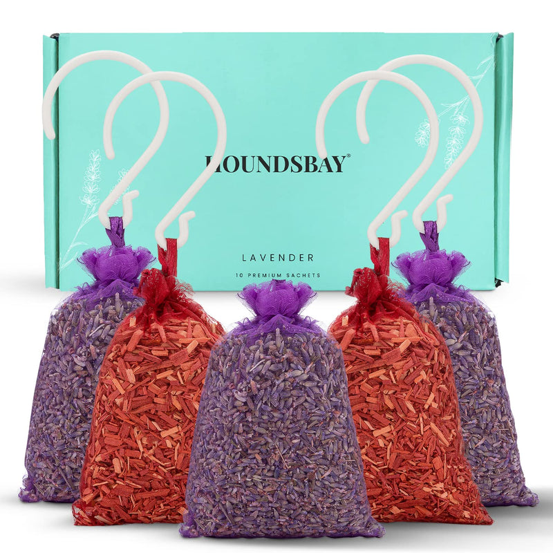 5 Cedar and 5Lavender Sachet Bags, Fully Stuffed Scented Sachets with Hanger Hooks, Perfect for Closets, Drawers, Cars, Gym Bags, or Anyplace That Needs to Smell Better 5 Cedar & 5 Lavender Sachets - BeesActive Australia